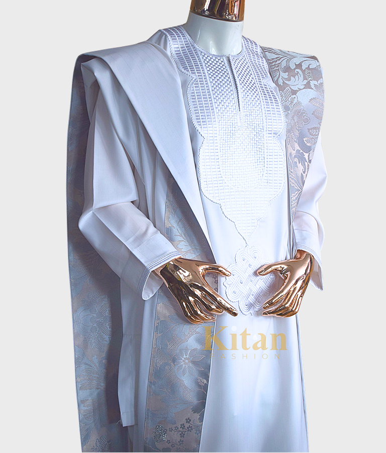 White Damask Agbada