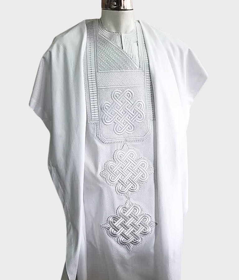 White Wool Agbada