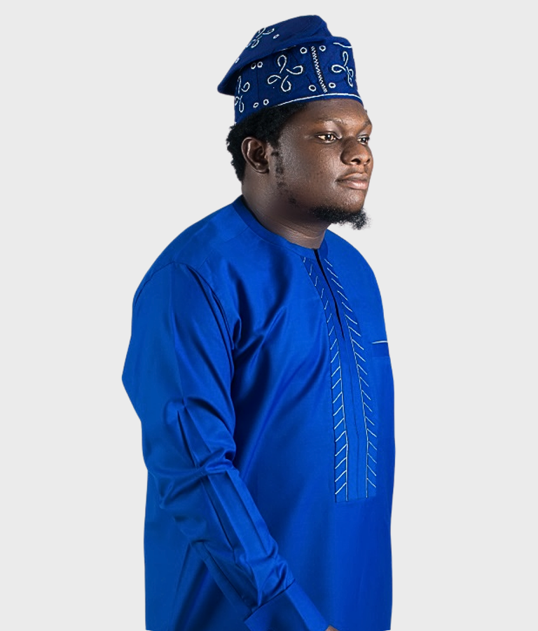 Light Blue Wool Kaftan